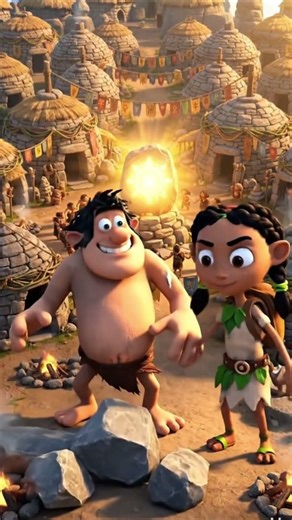 Goofy Giganto Saves His Tribe! 🦴 Part 1 The Curse Begins #shorts #doraemoncartoon #simonthesorcerer