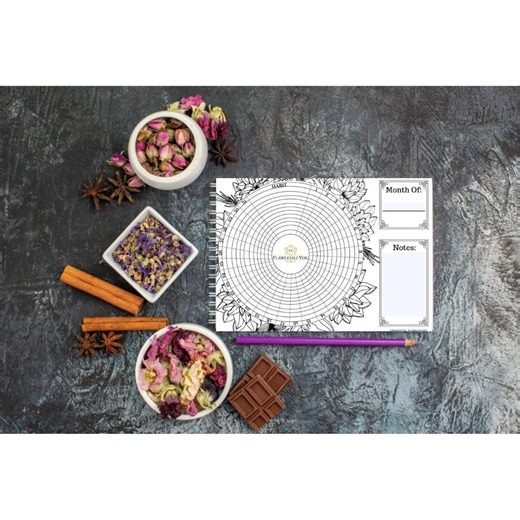 2026 Habit Tracker Printable Circle Wheel PDF Monthly Floral Coloring Digital Download - Etsy