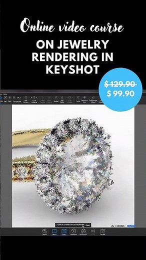 Online video course on jewelry rendering in KeyShot #shorts