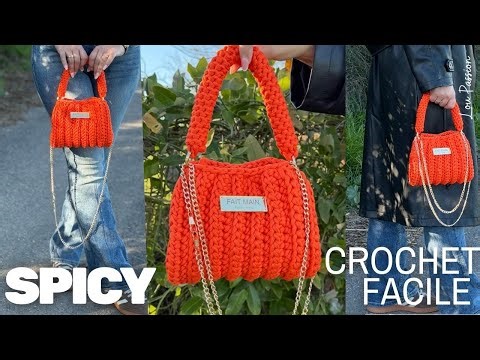 Easy crochet bag in trapilho – Beginner tutorial step by step | Spicy #crochet #trapilho #diy