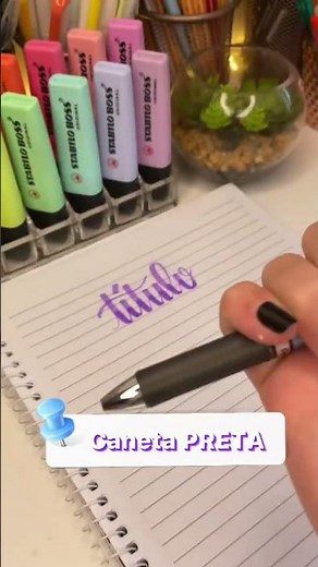 ⚠️ COMO FAZER LETTERING COM MARCA TEXTO | Ideias de Titulos para Caderno #shorts