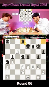 Look at the game | Magnus Carlsen Vs Gukesh Dommaraju | Event : Superunited Croatia Rapid 2025 | Round 06. * English Opening: Reversed Sicilian, Kramnik-Shirov Counterattack * Location : Zagreb, Croatia. * Time Control : ⏳25 10. #chess #magnuscarlsen #gukesh #fyp | Ardilongg