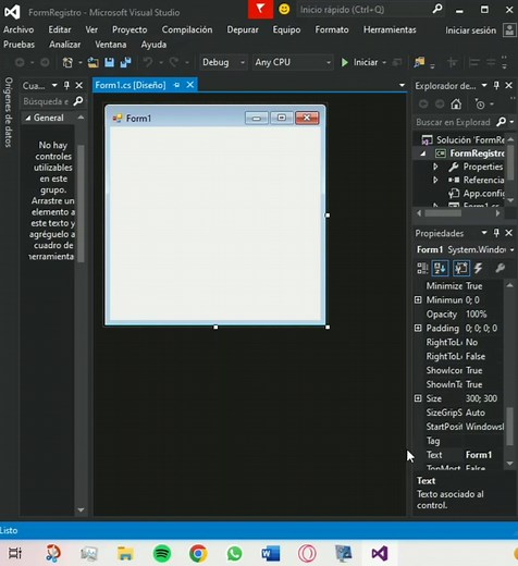 Diseño de Formulario de Registro en C#