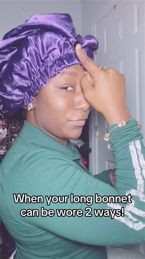 BonnetLand | Healthy Hair One Satin Bonnet At A Time on Instagram: "When your long bonnets can be worn two ways& you don’t have to put your bonnet in a ponytail! ✨ I’m on the road to 100k follower so show me some love in the comments✨ ✨Welcome To Bonnet Land Have You Guys Upgraded Your Bonnets Yet? Your New Bonnet Is Just A Click Away✨ ___________________ ✨Like, Share & Save✨ If Viewing Follow ( @_bonnetland_ ) _____________________ 🎀 Link In Bio 🎀 #bonnet #bonnets #durag durags satinbonnets s