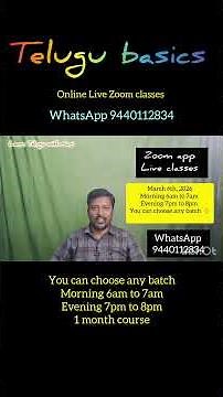 Telugu basics online classes by Learn Telugu with Hari sir