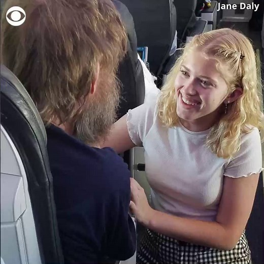 WATCH: This California teen stepped up to help a man who was not only blind, but also deaf, and alone on a flight. Her random act of kindness has now gone viral. https://cbsn.ws/2Iofub7 | CBS News