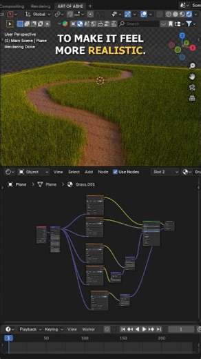 Abhishek Sharma on Instagram: "Procedural Grass in Blender.. . . #artofabhi9 #artofabhi #abhi3d #blender3d #b3d #3d #tips #piston #mechanical #mechanicalrigging #rigging #Animation #3danimation #blendercommunity #AOAreels #AOATutorials #blenderanimation #fog #transformation #terrain #night #day #3denvironment #grass #procedural #proceduralgrass"