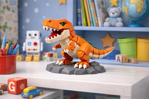 Low Poly T-rex 3D Print File | Dinosaur Statue Model for Painting (STL Download) - Etsy