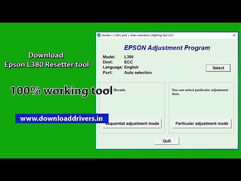 How to reset Epson L380, L383, L385, L485 printer | WIC utility resetting Video