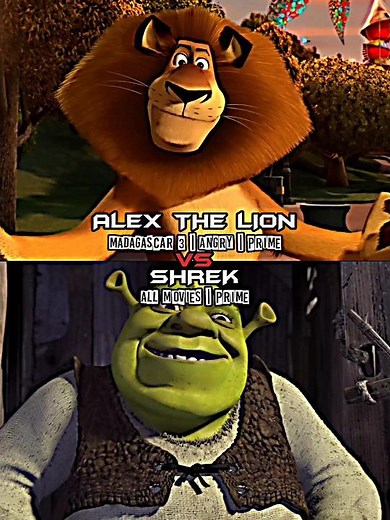 Alex VS Shrek #battle #vs #whoisstrongest #shrek #madagascar #edit