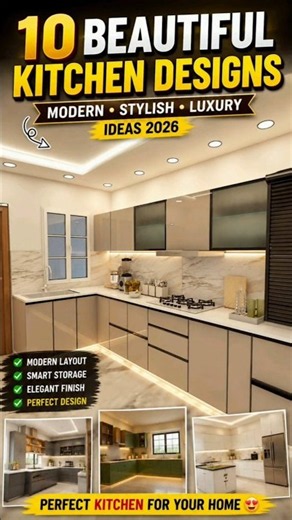 10 Beautiful Kitchen Designs 😍 | Modern Modular Kitchen Ideas 2026 | Luxury Kitchen Design #shorts