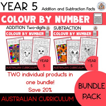 Colour By Number Partitioning Two-Digit Addition & Subtraction Bundle – Grade 5