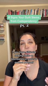 8 signs your guilts stems from codependency part 2: 6. You have hard time expressing your feelings and opinions without feeling guilty 7. You have difficulty with setting limits and boundaries with others 8. You feel overwhelmed, anxious, and responsible for other people’s feelings . You feel this way because you were conditioned to believe your feelings were not valid. This happened through a repeated process of not being acknowledged as a feeling person, not having a healthy model of how to id