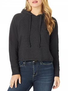Rock & Republic Women's Cropped Logo Hoodie Sweatshirt