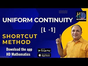 Uniform continuity real analysis/ csir net/Gate/upsc maths /L1/continuity uniform continuity hindi