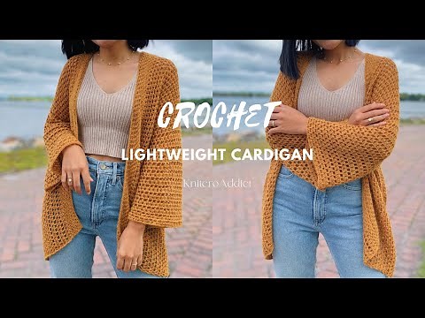Lightweight crochet cardigan FREE crochet sweater pattern (Beginner friendly crochet projects)