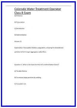 Colorado Water Treatment Operator Class B Exam 636x882