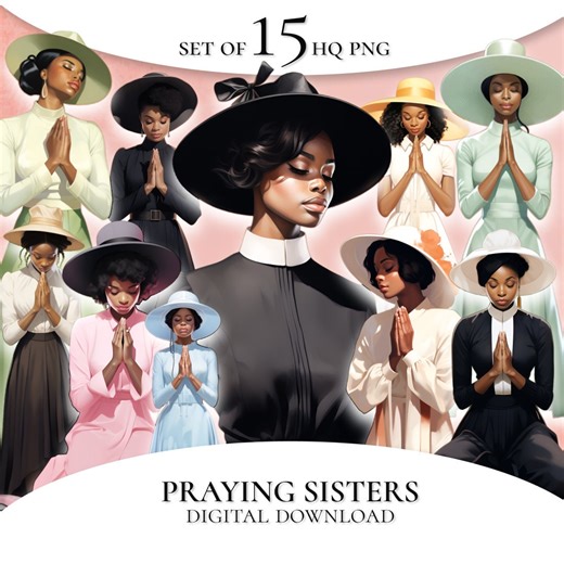 Praying Black Women PNG Clipart: Faith-based Graphics (digital Download) - Etsy