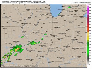 Animated SIMULATED RADAR forecast appears here depicting projected precip through midday Sunday. Note how coverage and intensity increases overnight into Sunday morning. Coverage decreases dramatically by Sunday afternoon. | Tom Skilling