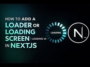 How to add a loader or loading screen | loading UI in nextjs