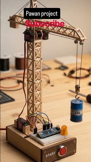 Arduino Nano Controlled Tower Crane using Servo Motors (DIY School Project)