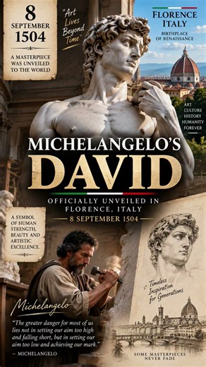 Michelangelo’s David 🗿🇮🇹 | The Renaissance Masterpiece Unveiled on 8 September 1504