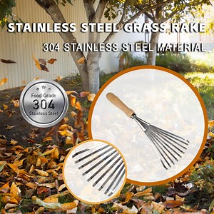 [Hot Item] 9-Teeth Rake Hand Cultivator Grass Rake Garden Cultivating Soil, Weeding, Leaves