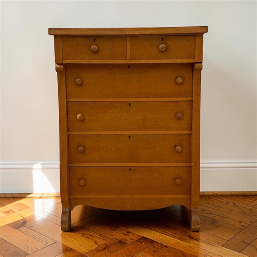 Antique Bird’s Eye Maple Dresser, Colonial Revival Six Drawer Chest, Victorian Era Bedroom Bureau, Vintage Highboy Chest of Drawers, Wood - Etsy