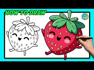 How to Draw CUTE Strawberry (Easy) 🍓 | Step-by-Step Tutorial