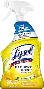 Lysol All Purpose Cleaner Spray, Multi-Purpose Disinfecting Spray, Kitchen & Bathroom Cleaner, Lemon Breeze Scent, 32 Fl Oz
