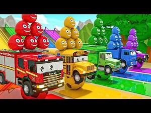 Super Simple Songs - Two songs - Wheels On the Bus + finger family - Learn colors - Nursery Rhymes