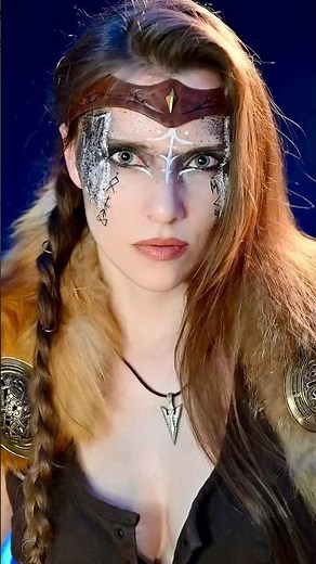 Viking warrior girl makeup look ⚔️ Shieldmaiden outfit look