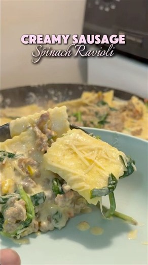 Creamy Sausage & Spinach Ravioli