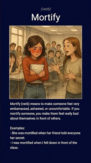 English word 'mortify' verb C1