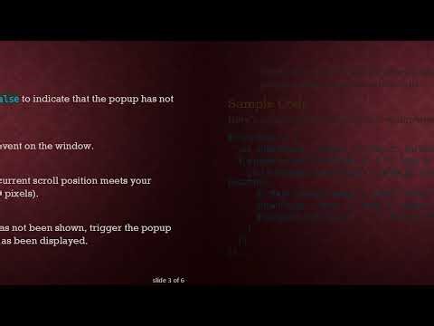 How to Show a Popup on Scroll Position Only Once