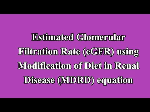 Estimated Glomerular Filtration Rate (eGFR) using MDRD equation