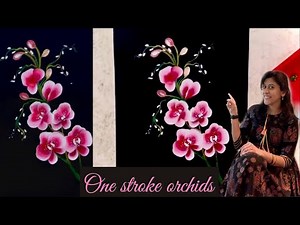 How to paint orchid for beginners | simple and easy floral painting one stroke step by step