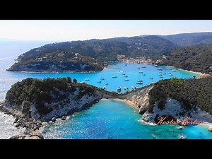 ΠΑΞΟΙ - ΛΑΚΚΑ. PAXOI (PAXI) ISLAND - LAKKA AERIAL VIEW, GREECE.