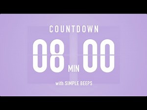 8 Minute Countdown Timer ⏳ Flip Clock with Bell Alerts 💜🔔