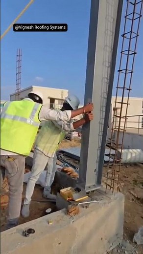 Steel structure installation and construction #trending #shorts #peb #construction