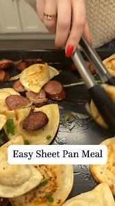 Need an easy, flavorful dinner idea? Try this Pierogi and Kielbasa sheet pan meal, made on our new Brilliance Nonstick Half Sheet Pan! 🤩 Shop the Brilliance Sheet Pan with your consultant or click here: https://bit.ly/3MOD9oS Recipe: Place 2 pkgs frozen pierogis, any flavor, 1 pkg (14 oz) sliced kielbasa, and 1 sliced onion on a sheet pan. Toss with 1 tbsp (15 mL) oil and Three Onion Rub. Bake at 400 F (205 C) for about 20-25 minutes, or until golden brown. #sheetpanmeal #newproduct #easydinner