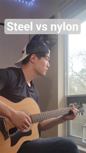 Steel vs nylon string #guitarfingerstyle #guitar