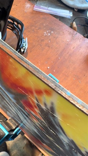 Some rust removal before the edge sharpen #wax #ski #snowboard #clean #fyp