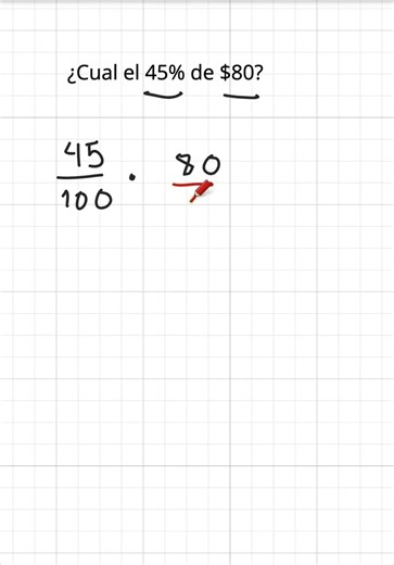 ✅How to calculate 45% of 80 in seconds ⚡️ #mathematics #education #percentages #viralshorts #shorts