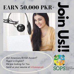 1.1K views · 56 reactions | Are you a graduate with good English communication skills? This is the perfect opportunity for you. We are hiring 10 narrators immediately. No past experience required!! Lahore based job. Flexible timings. Apply now with your resume and 300 words voice note at info@sops.pk | School of Professional Skills | Facebook