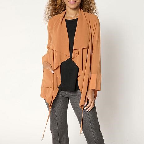 WynneLayers Drape-Front Chiffon Jacket | HSN