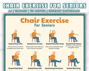Chair Exercises for Seniors, Seated Exercise Chart PDF, Seated Workout Chart, Gentle Senior Fitness, Low Impact Routine, Instant Download - Etsy