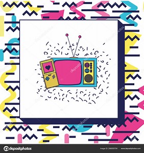 Video game console handle and tv ninetys icon