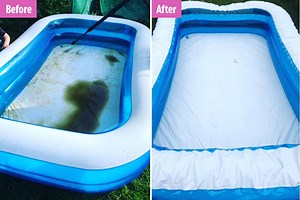 Mum gets mouldy, dirty paddling pool sparkling like new using £1 cleaning paste