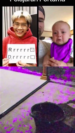 First lesson for a cute baby